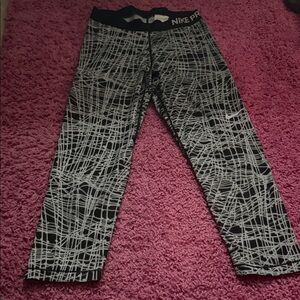 Nike Black & White Scribble-Print Workout Leggings
